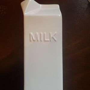 Storehouse White Ceramic Milk Carton